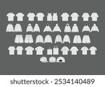 Streetwear Essentials Mockup Pack, Fashion Flat Sketch Templates for Designing - Clothing Brand 