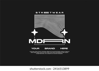 streetwear fashion tshirt design modern printing vector logo