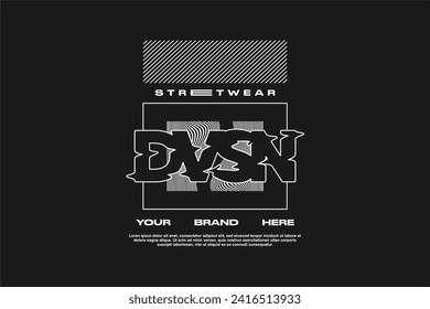 streetwear fashion tshirt design modern printing vector logo