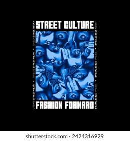 Streetwear Fashion, Urban Style Design, Text Slogan, Illustration Vector and Grungy Textured Pattern. For screen printing designs for t-shirts, jackets and sweaters.