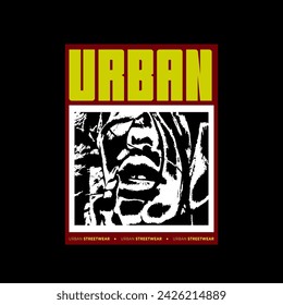 Streetwear Fashion, Urban Style Design, Text Slogan, Illustration Vector and Grungy Textured Pattern. For screen printing designs for t-shirts, jackets and sweaters.