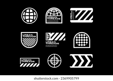 Streetwear futuristic element symbol graphic vector