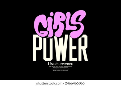 Streetwear girls power typography graphic design aesthetic quotes template
