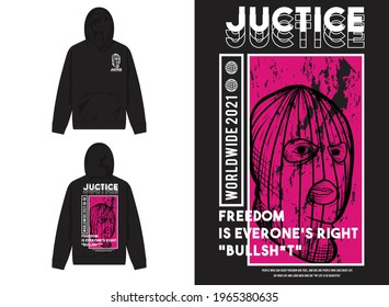 Streetwear Graphic Design
Balaclava with Justice Illustration 