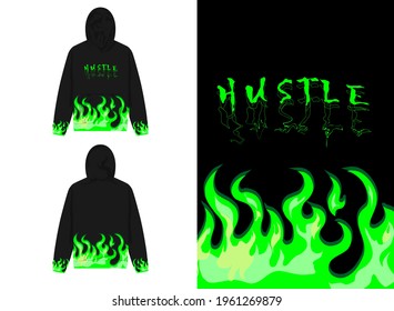 Streetwear Graphic Design
Hustle With Fire Illustration