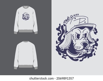 Streetwear Graphic Design
Illustration of Dog Head