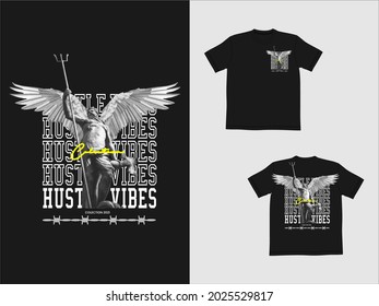 Streetwear Graphic Design illustration t-shirt of hustle vibes