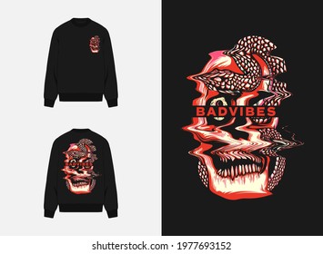 Streetwear Graphic Design
Skull Head , Snake , Bad Vibes