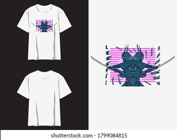 Streetwear Graphic Design for T Shirt Abstract Samurai