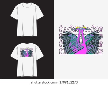 streetwear graphic design for t shirt
illustration the crane bird twice