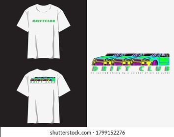 streetwear graphic design for t shirt
illustration 3 car drift club 