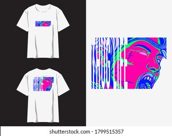 streetwear graphic design for t shirt. illustration of women , thug life , abstract