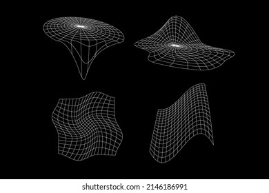Streetwear mesh Assets 3D wareframe grid futuristic shape abstract urban style collection