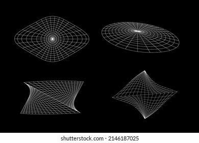 Streetwear mesh Assets 3D wareframe grid futuristic shape abstract urban style collection