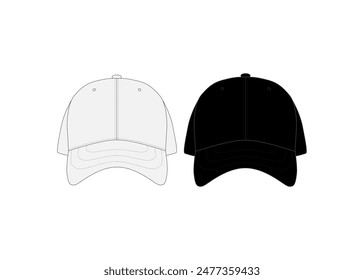 Streetwear Mock-up Plantillas Sombrero de Camionero Snapback Sombrero de Gorra Empotrado Ilustraciones vectoriales 3D Realista Negro Gorra Mockup Moderno Accesorios de Moda Colección
