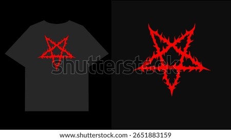 streetwear pentagram symbol vector design. in sharp tribal metal style, evoking dark and aggressive energy. Perfect for t-shirt prints, stickers, and underground posters
