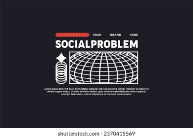 streetwear retro futuristic modern asset for printing and poster