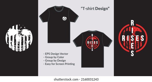 Streetwear rises circle skull theme design typography style for t-shirt, hoodie, jacket, merchandise, and other screen printing