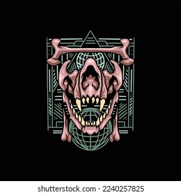 streetwear skull illustration vector design