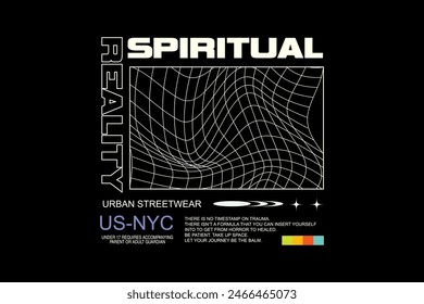 Streetwear spiritual typography graphic design aesthetic quotes template