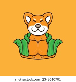 streetwear style mascot logo icon shiba inu dog character cartoon