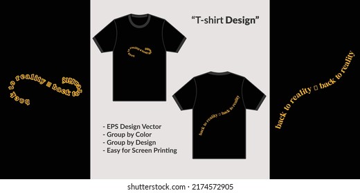 streetwear style typography back to reality design for premium jacket vector t-shirt merchandise