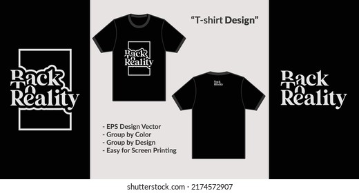 streetwear style typography back to reality design for premium jacket vector t-shirt merchandise