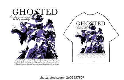 streetwear t shirt design vector illustration, Christian brutalism graphic t-shirt design, urban artwork for clothing design