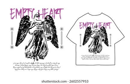 streetwear t shirt design vector illustration, Christian brutalism graphic t-shirt design, urban artwork for clothing design
