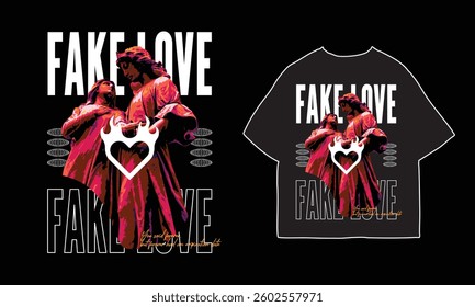 streetwear t shirt design vector illustration, Christian brutalism graphic t-shirt design, urban artwork for clothing design
