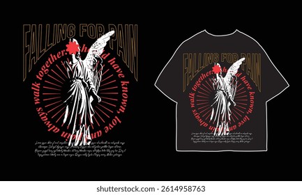 streetwear t shirt design vector illustration, Christian brutalism graphic t-shirt design, urban artwork for clothing design