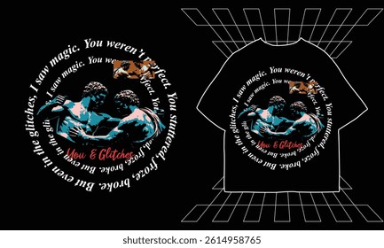 streetwear t shirt design vector illustration, Christian brutalism graphic t-shirt design, urban artwork for clothing design