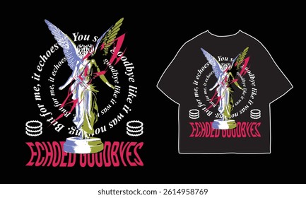 streetwear t shirt design vector illustration, Christian brutalism graphic t-shirt design, urban artwork for clothing design