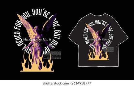 streetwear t shirt design vector illustration, Christian brutalism graphic t-shirt design, urban artwork for clothing design