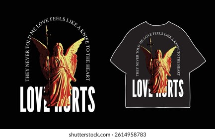 streetwear t shirt design vector illustration, Christian brutalism graphic t-shirt design, urban artwork for clothing design