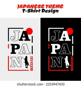 streetwear t-shirt design. japanese streetwear design with urban samurai silhouette. japanese theme design. Japanese t-shirt design