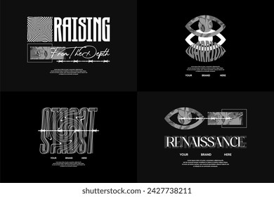 streetwear tshirt design pack download, vector element suitable for printing