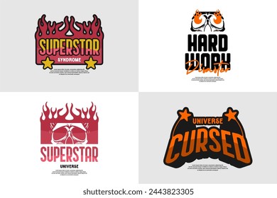 streetwear tshirt design pack download, vector element suitable for printing	