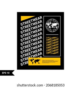 streetwear t-shirt design, suitable for screen printing, jackets and others