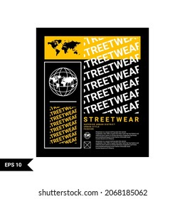 streetwear t-shirt design, suitable for screen printing, jackets and others