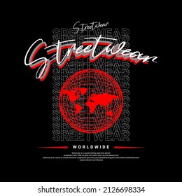 Streetwear t-shirt design, suitable for screen printing, jackets and others