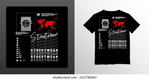 Streetwear t-shirt design, suitable for screen printing, jackets and others