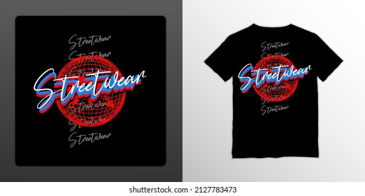 Streetwear t-shirt design, suitable for screen printing, jackets and others