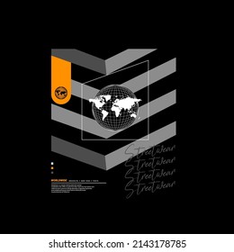 Streetwear t-shirt design, suitable for screen printing, jackets and others