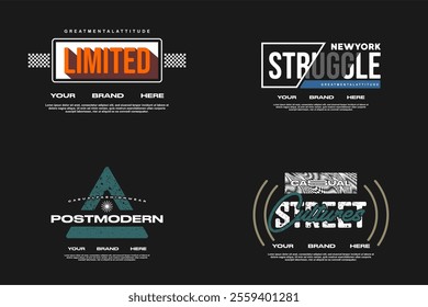 streetwear tshirt design template assets