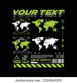 streetwear t-shirt design template for clothing