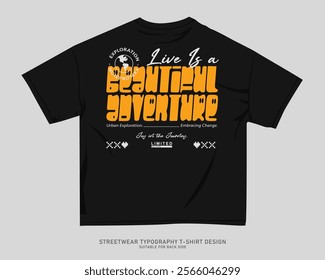 Streetwear T-shirt Design Vector, Typography Quotes Graphic T shirt for Print. Urban T-shirt Design for Print on Demand, Street Style. Merch Design, Clothing Design, Simple Graphic Tee Shirt