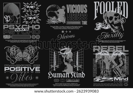 STREETWEAR T-SHIRT DESIGNS BUNDLE VECTOR STREETWEAR T-SHIRT DESIGNS URBAN STREETWEAR DESIGN SET PRINT ON DEMAND