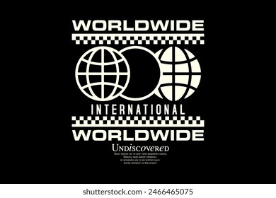 Streetwear typography graphic worldwide design aesthetic quotes template