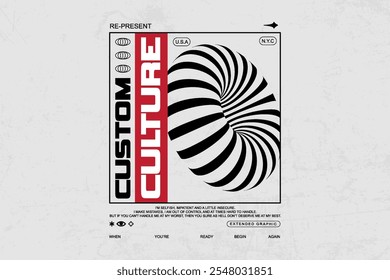 streetwear typography quotes graphic tee design style template vector